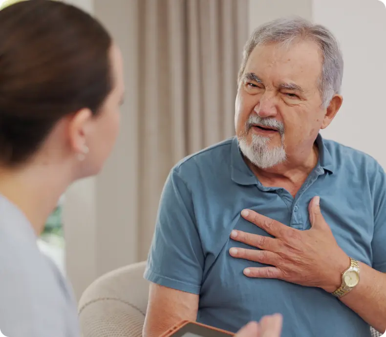 Paciente comentando su evolución y cuidados